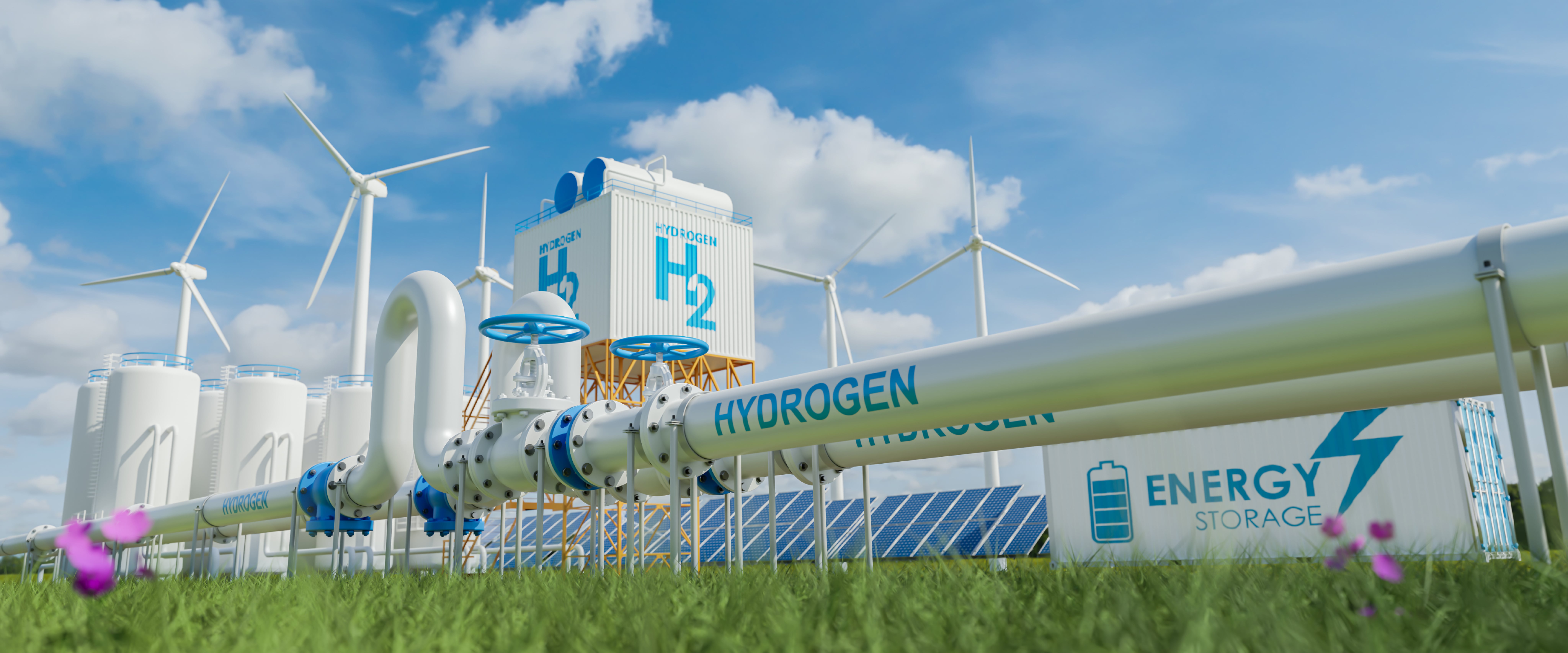 Digital rendering of a hydrogen plant.